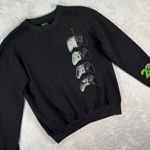 Xbox Men's Graphic Sweatshirt Small Black 20th Anniversary Gaming Controllers